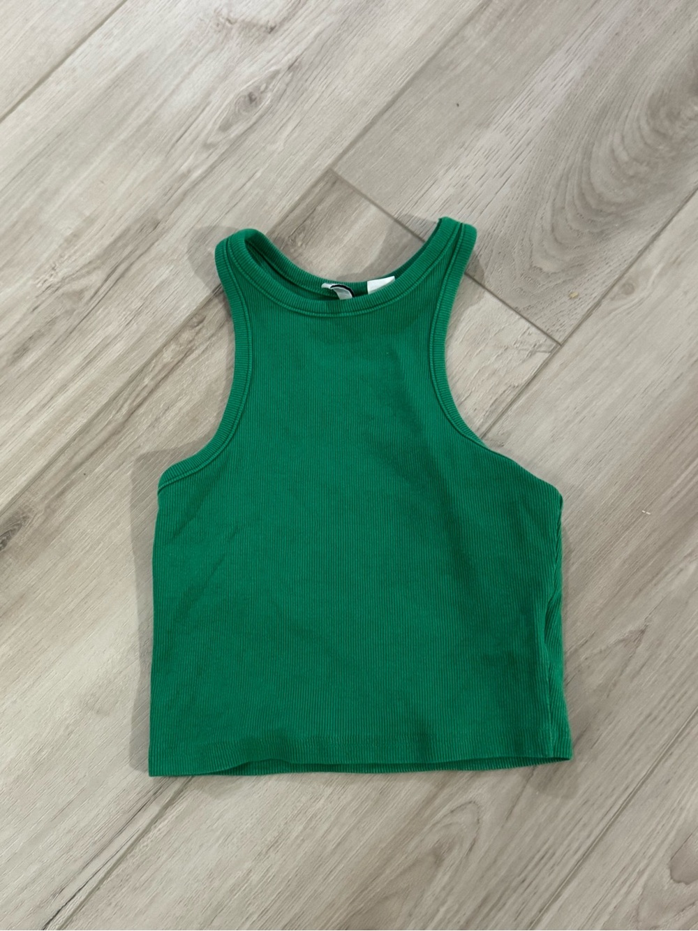 H&M Green Ribbed Racerback Tank Top